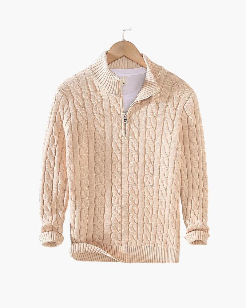 VICCI Zipped Cable Sweater