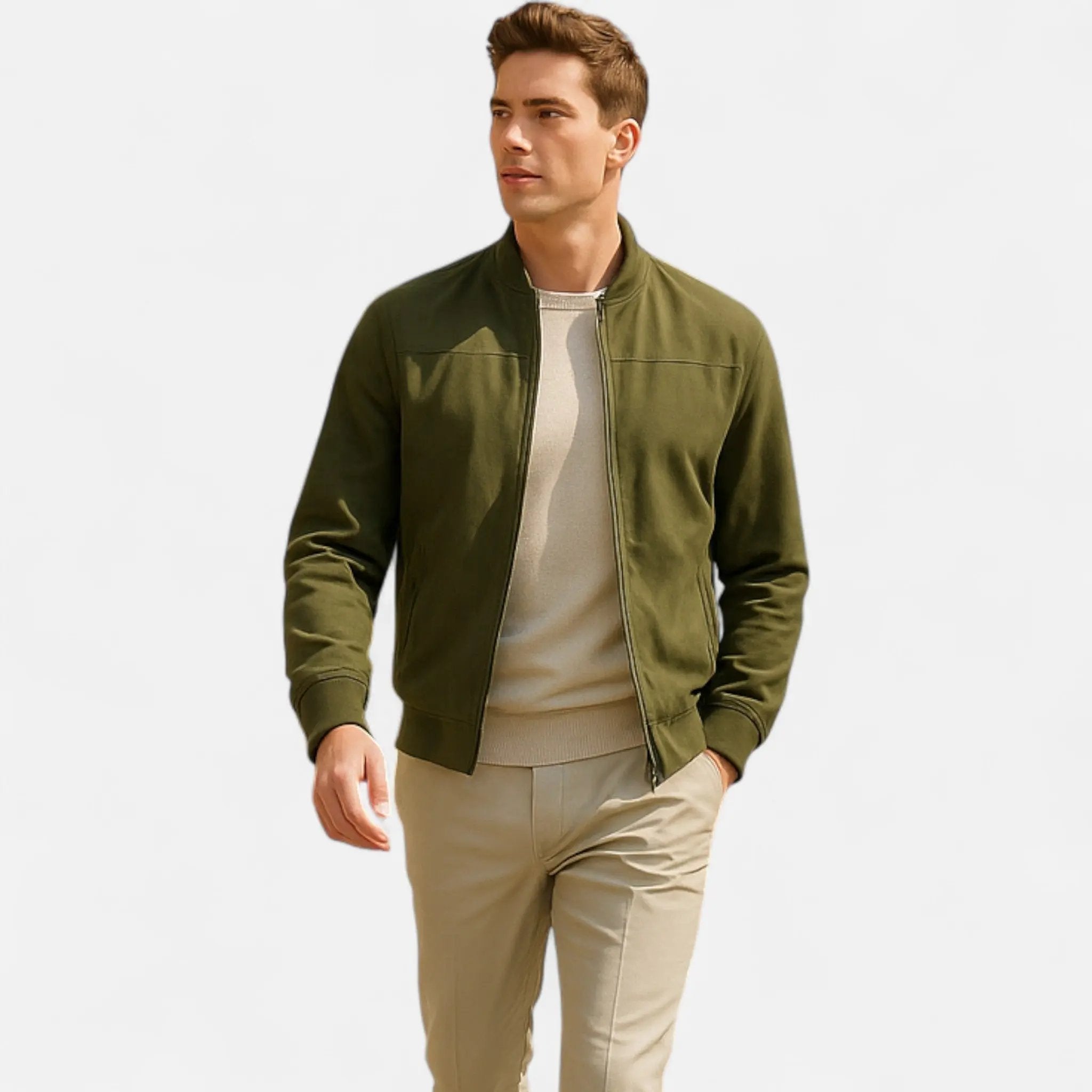 Men’s Bomber Jacket – Solenne Lightweight Vintage Modern Streetwear Fit SPECTER