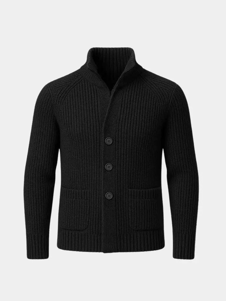 Men’s Knit Sweater – Heritage Botton Casual Everyday Knitwear SPECTER