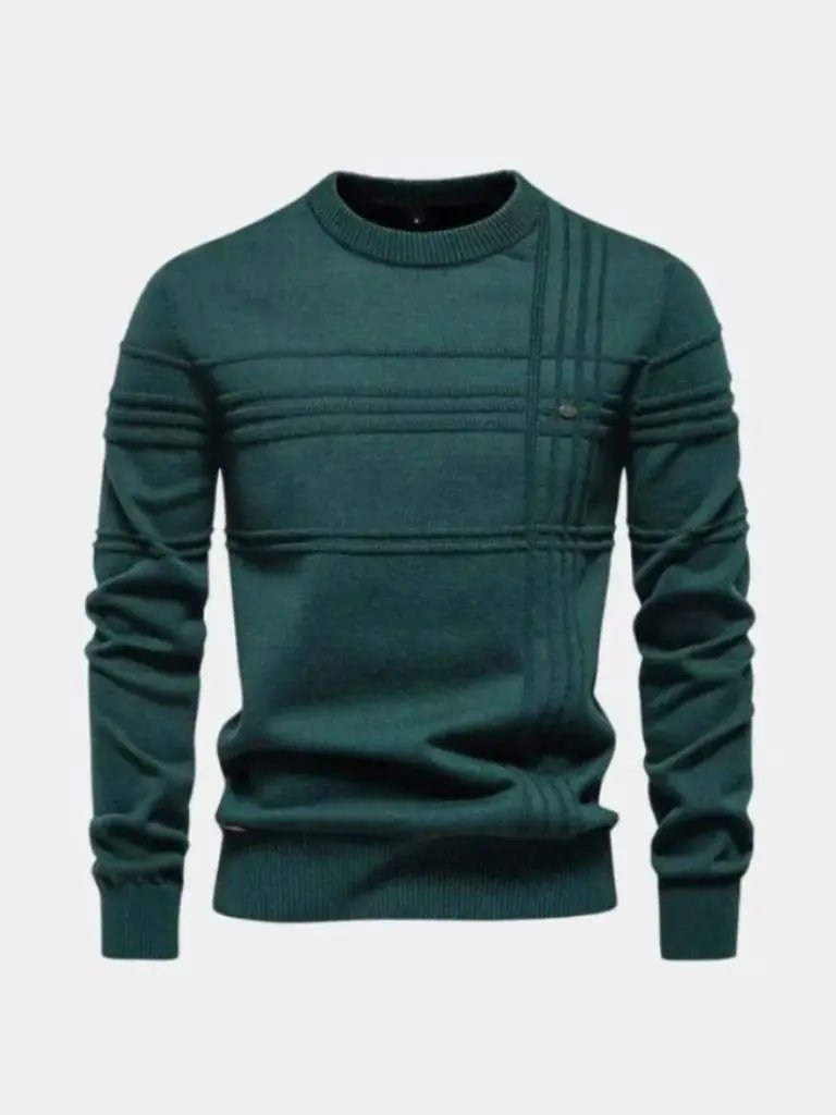 Men’s Knit Sweater – Cotton Knitted Stripped Casual Everyday Knitwear SPECTER