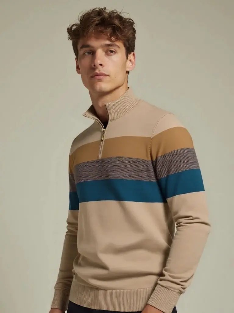 Men’s Knit Sweater – Minimalist High Collar Casual Everyday Knitwear SPECTER